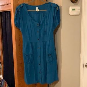 Anthropologie teal dress 12
